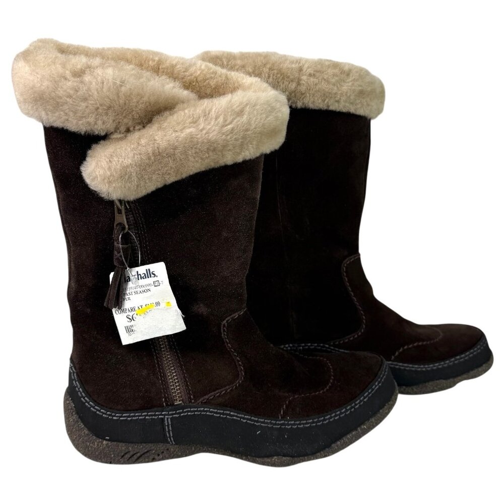 Clarks Womens Novice Moon Winter Boots Suede‎ Shearling Mid-Calf Brown Size 7
